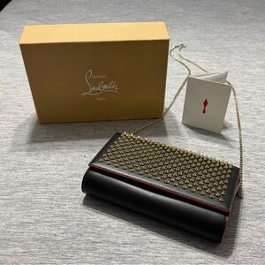 Christian Louboutin Black Clutch with Gold Studs